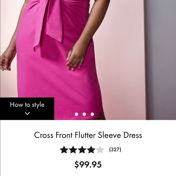 Cross Front Flutter Sleeve Dress - Picture 2 of 6